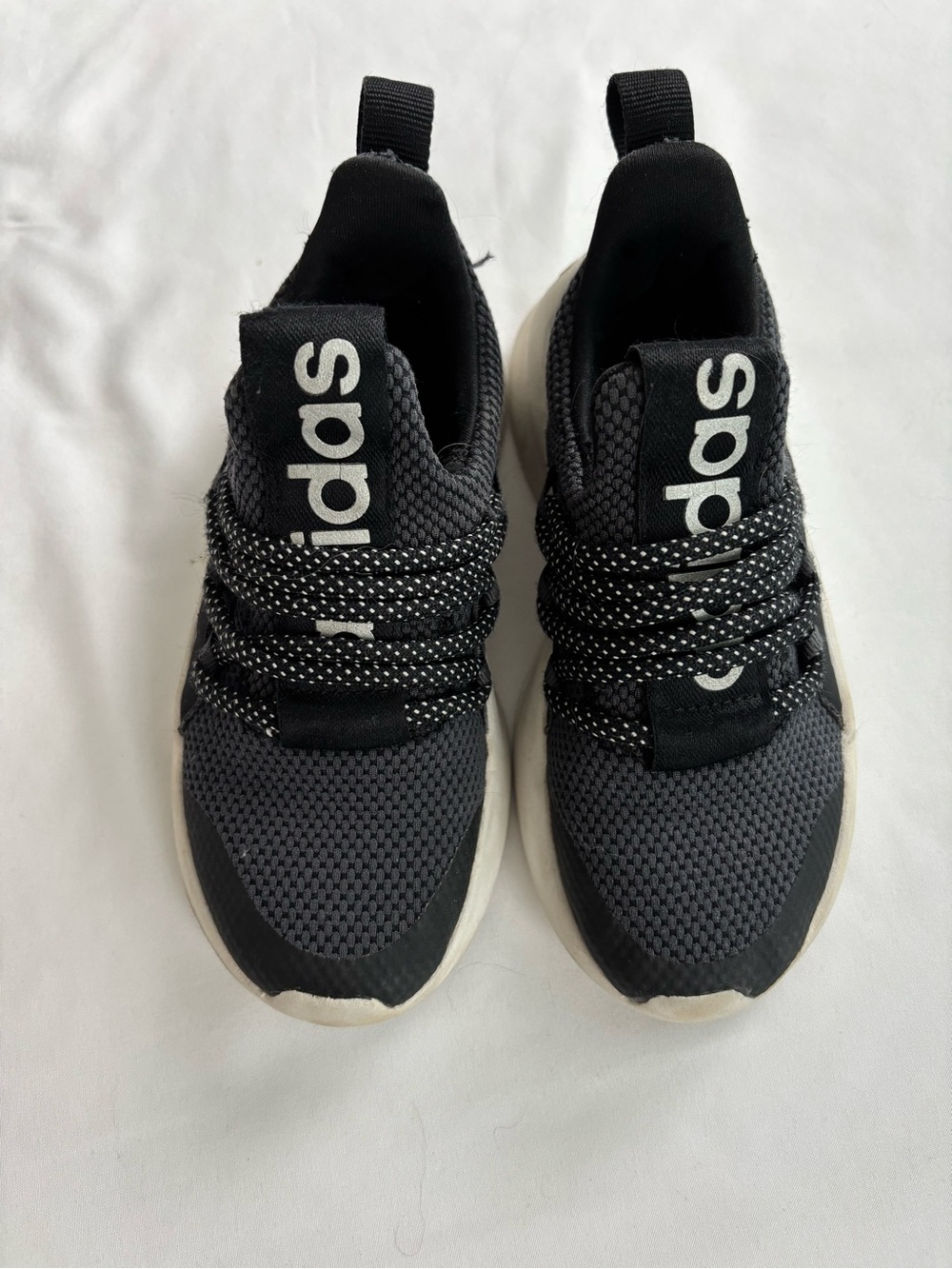 adidas Black and White Knit Lace-Up Trainers